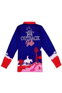 Design Contrasting Collar Men's Sublimation Polo Shirt Customized Full Fit Dye Sublimation Polo Shirt Dye Sublimation Garment Factory Long Sleeve Sublimation Polo Shirt Supplier  Australia outing activities  P1468 front view